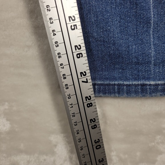 Quince Jeans Women's 32x28 Blue Denim Mid Rise Slim Straight Medium Wash - Picture 4 of 10